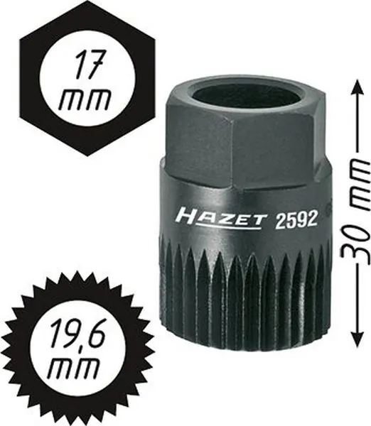 2592 Hazet Cabezal para instalación de polea del alternador