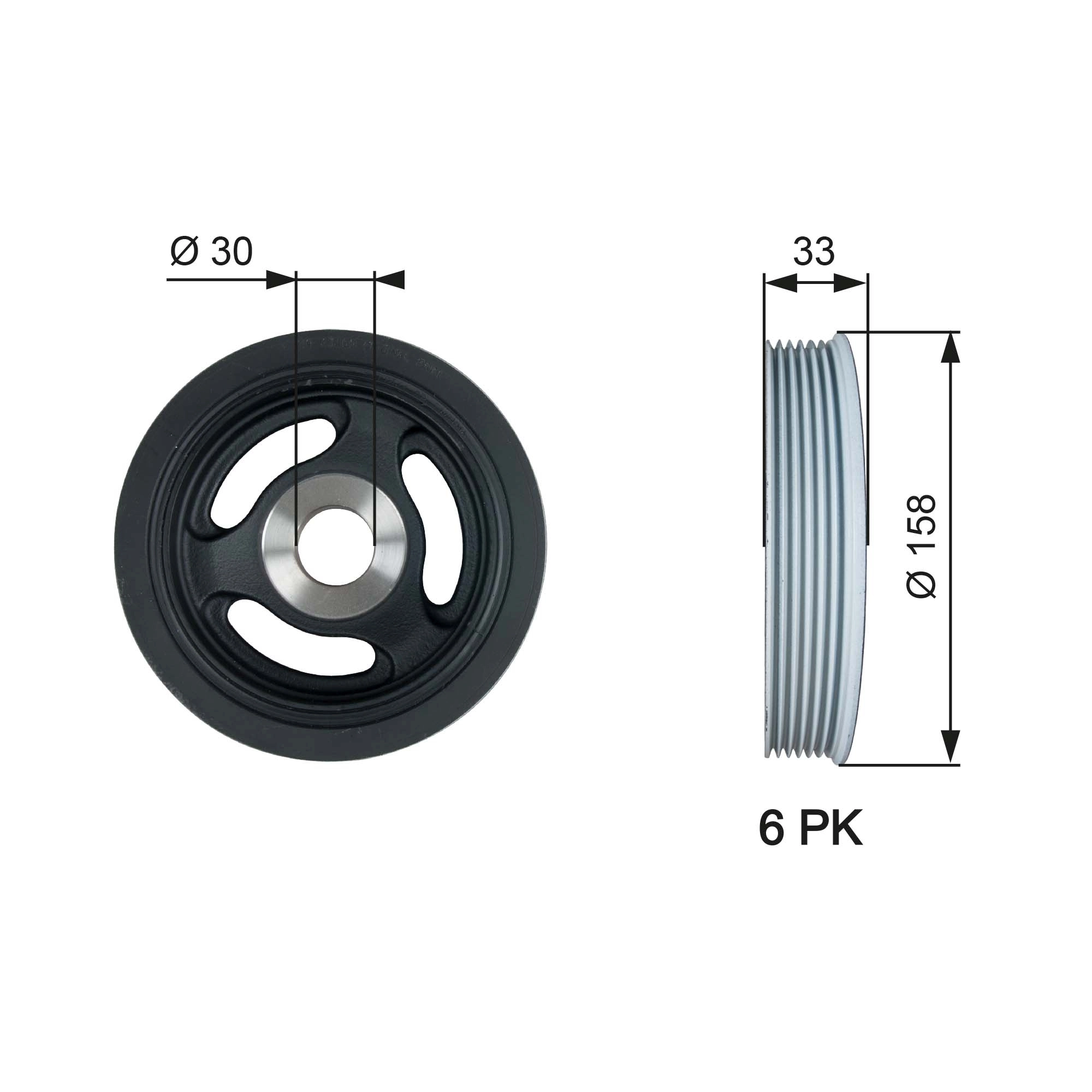 Polea de cigüeñal para Citroen C4 UA