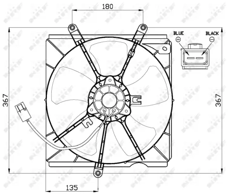 Difusor de radiador, ventilador de refrigeración, condensador del aire acondicionado, completo con motor y rodete Toyota Avensis 1 T22