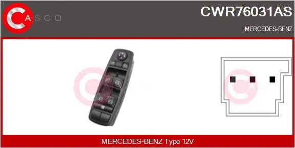 Comprar 25183000908K67 Mercedes Interruptor de elevalunas delantera izquierda