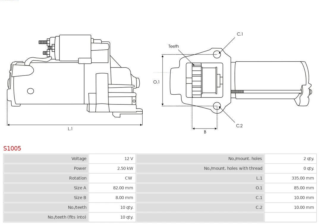 Motor de arranque S1005 As-pl