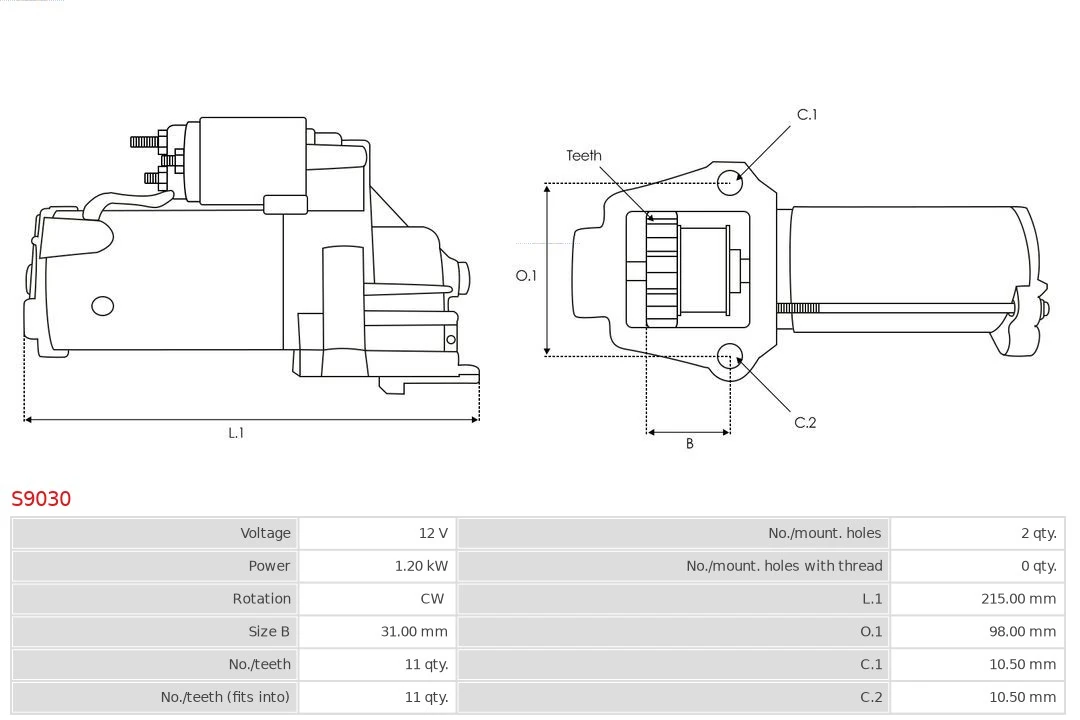 Motor de arranque S9030 As-pl