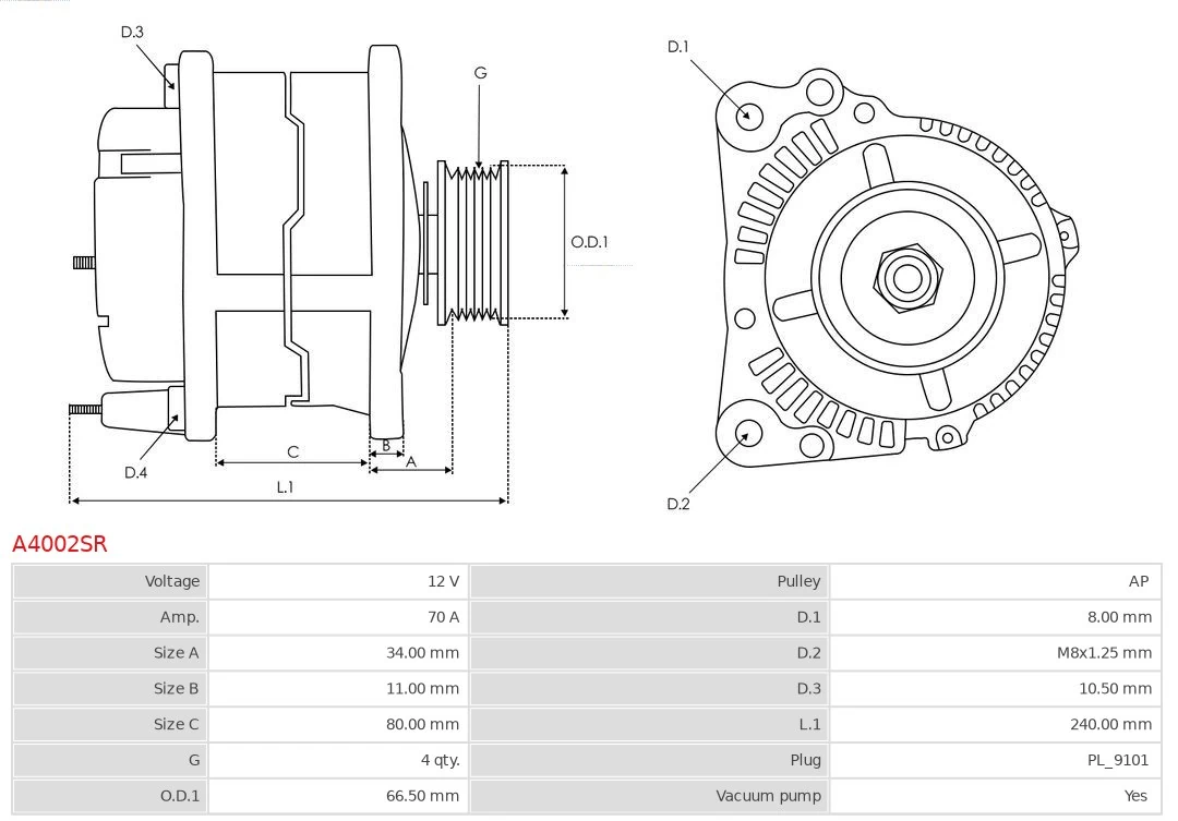 Generador As-pl A4002SR