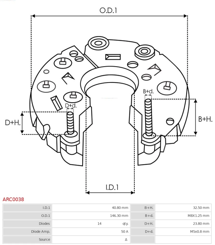 Puente rectificador del alternador As-pl ARC0038 precio, desde 43,02 EUR
