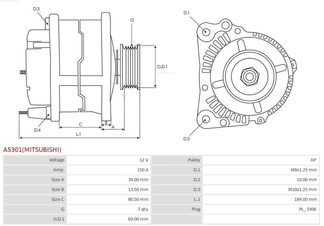 Generador As-pl A5301MITSUBISHI