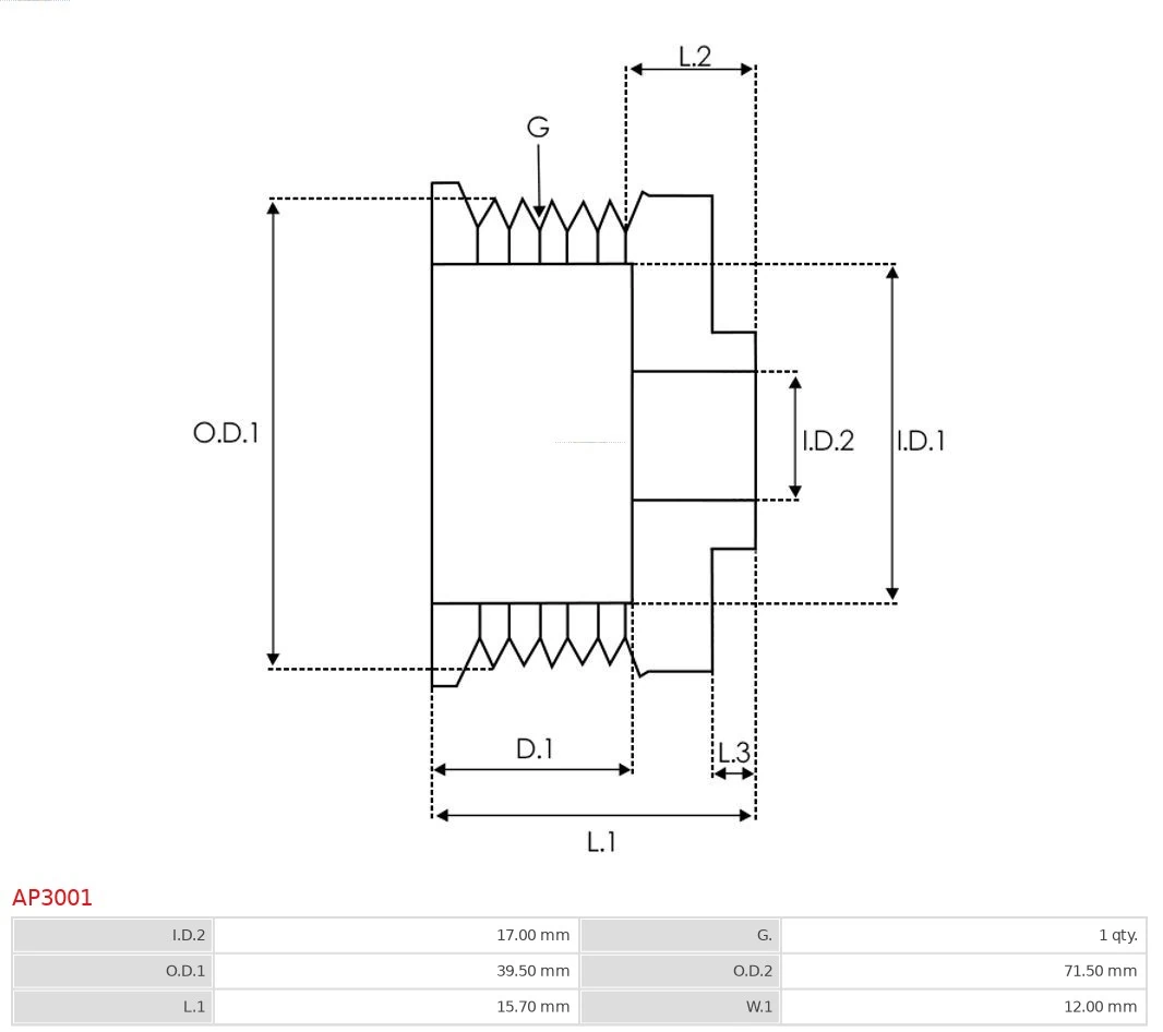 Comprar AP3001 As-pl Rueda libre del alternador