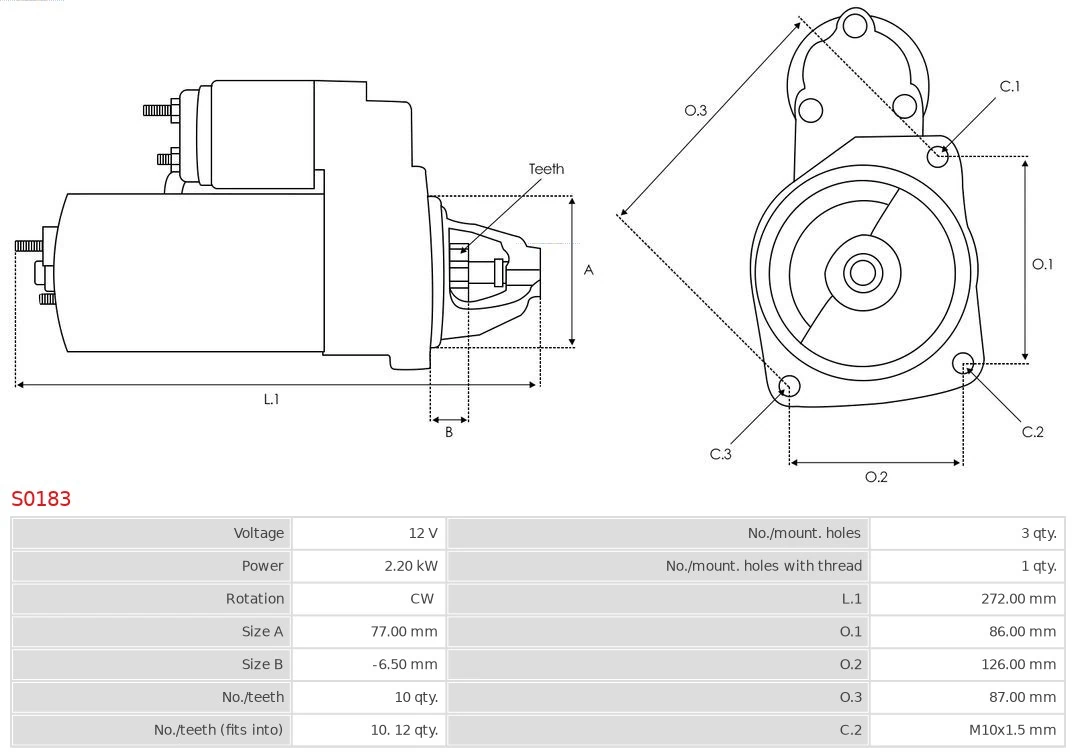 Motor de arranque S0183 As-pl