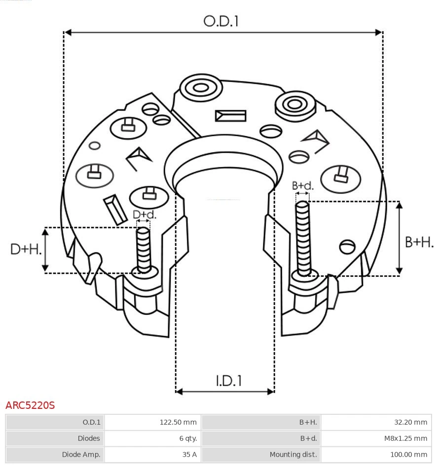 Puente rectificador del alternador Mitsubishi ME701861 precio, desde 29,75 EUR