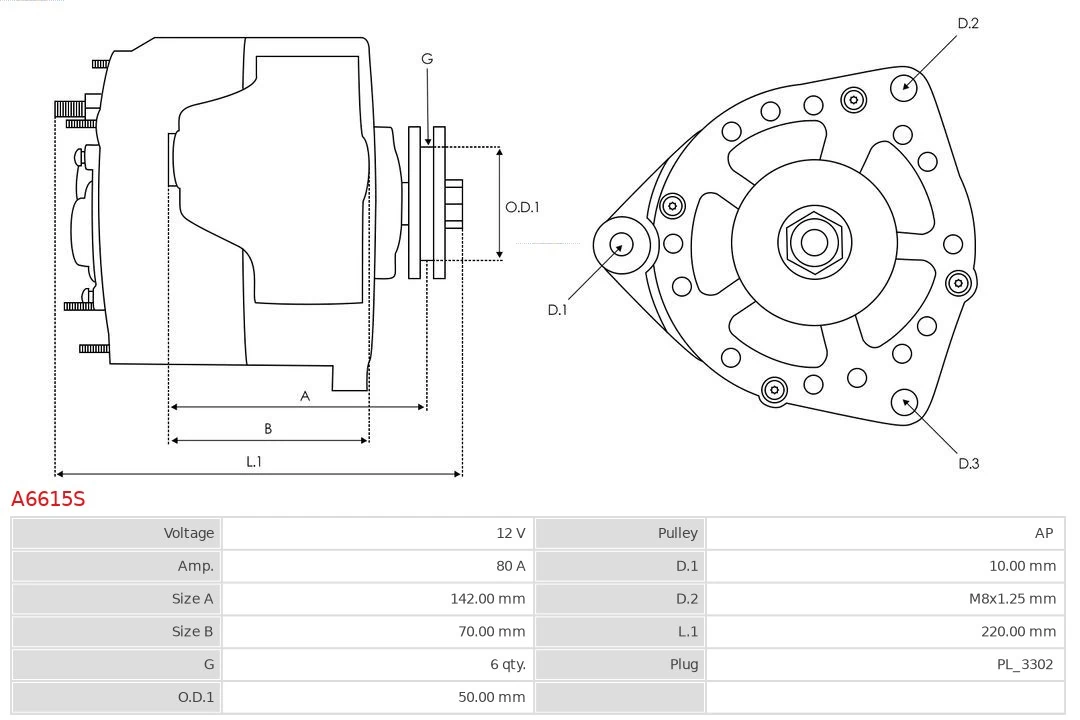 Generador As-pl A6615S