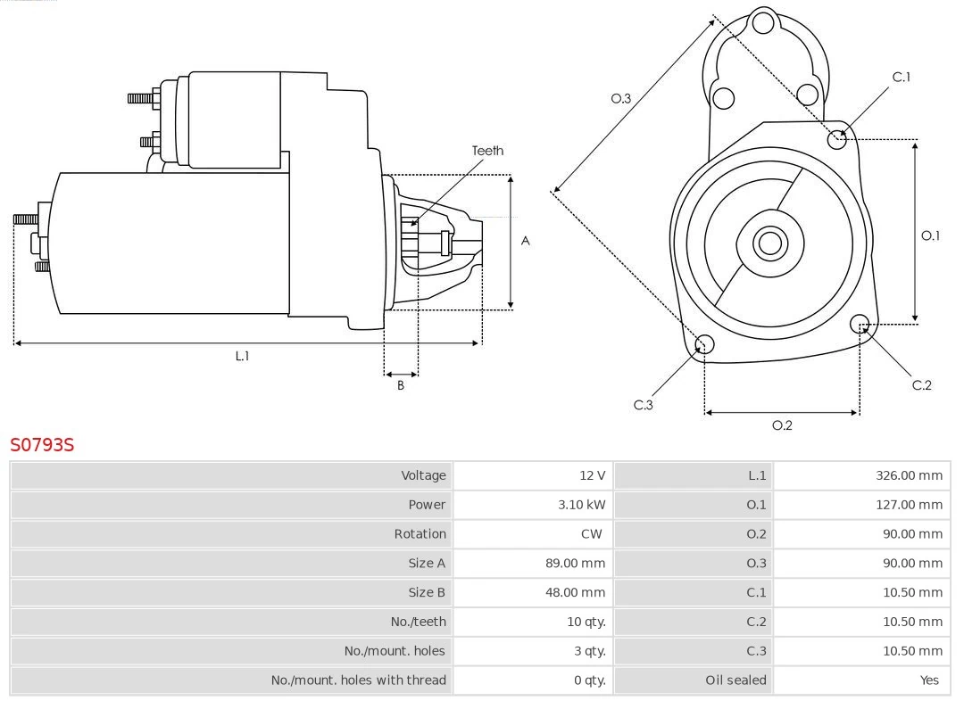 Motor de arranque S0793S As-pl