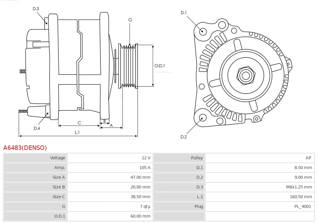 Generador As-pl A6483DENSO