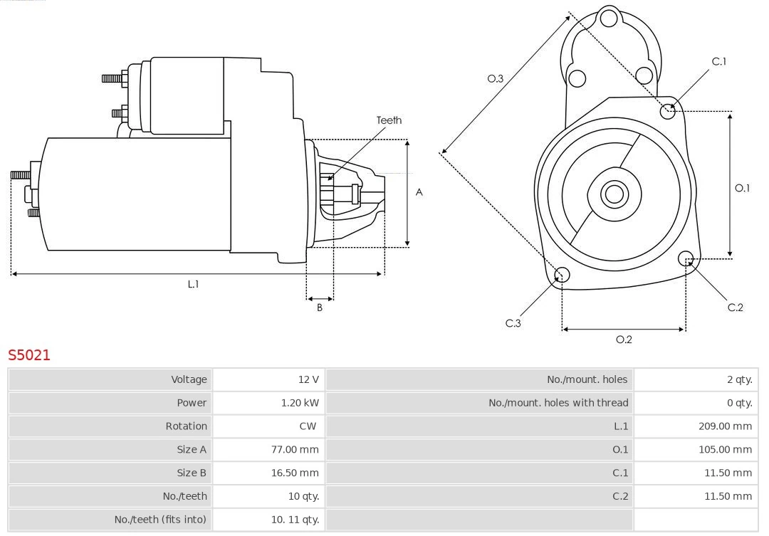 Motor de arranque S5021 As-pl