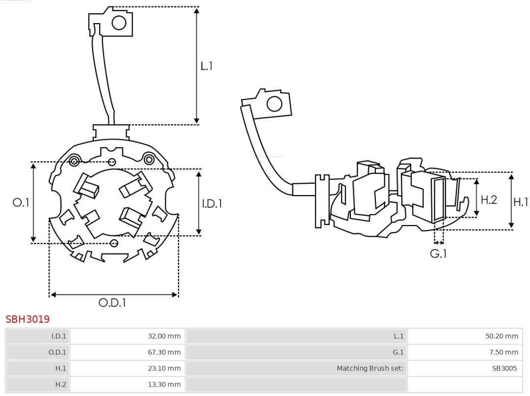 Soporte de cepillo de motor de arranque  Messmer 232089MESSMER