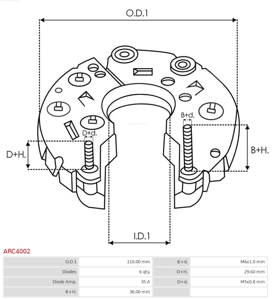 Puente rectificador del alternador As-pl ARC4002 precio, desde 18,98 EUR