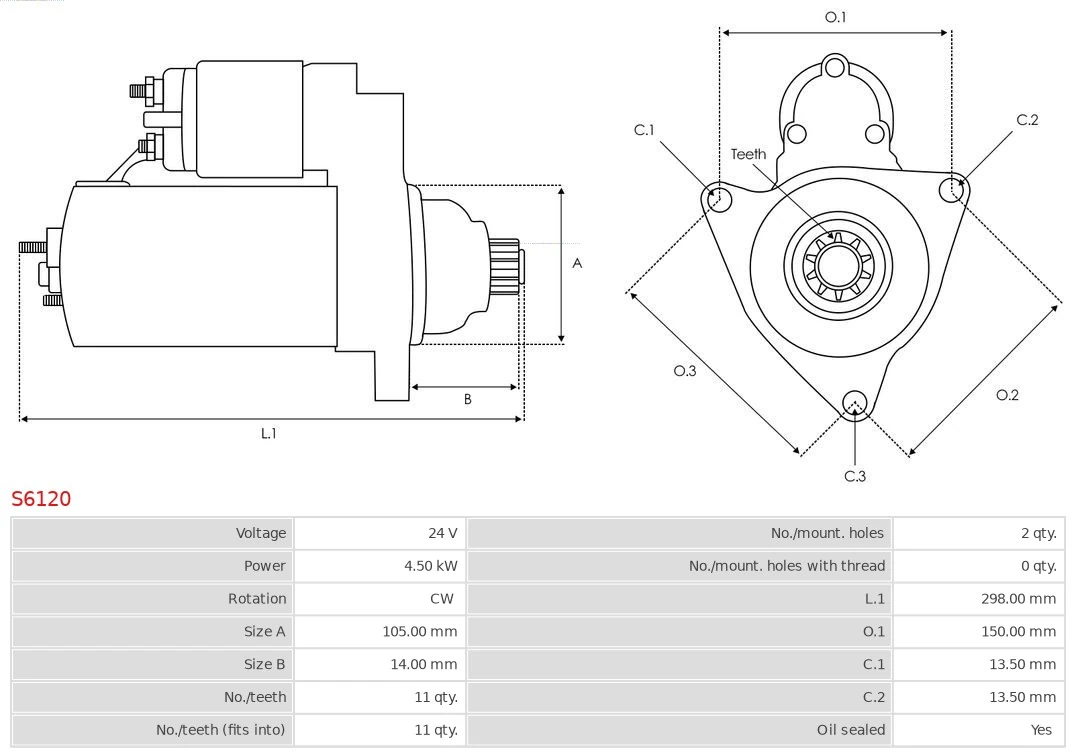 Motor de arranque S6120 As-pl