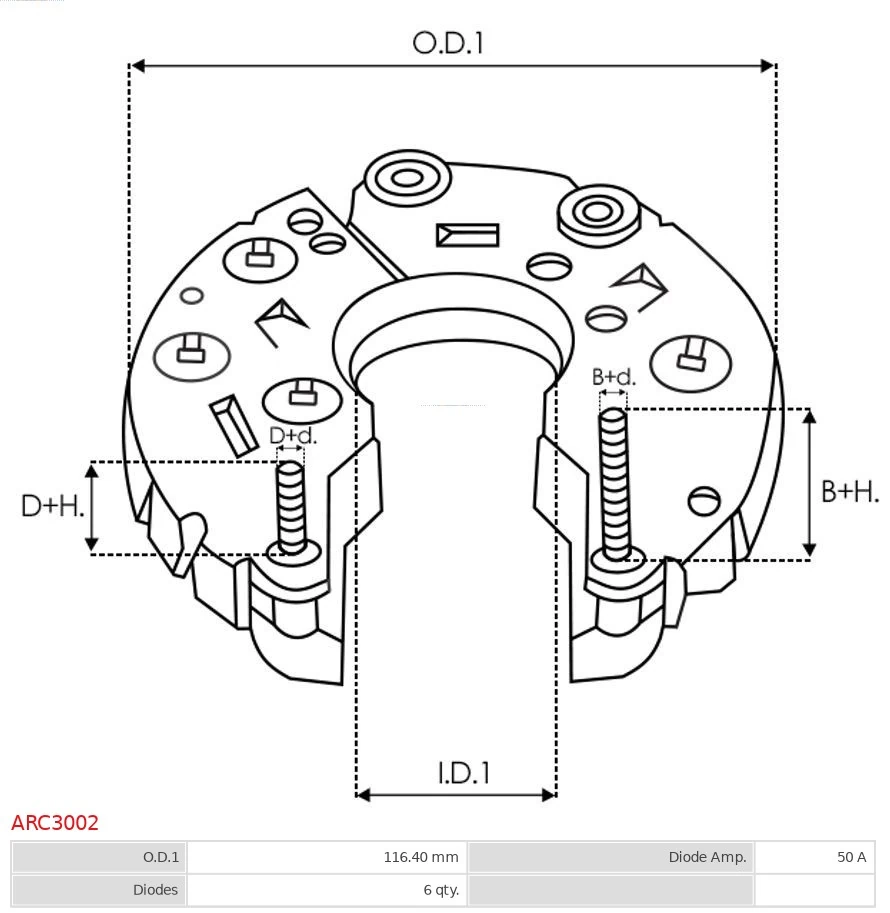 Puente de diodos, alternador para Renault 9  L42