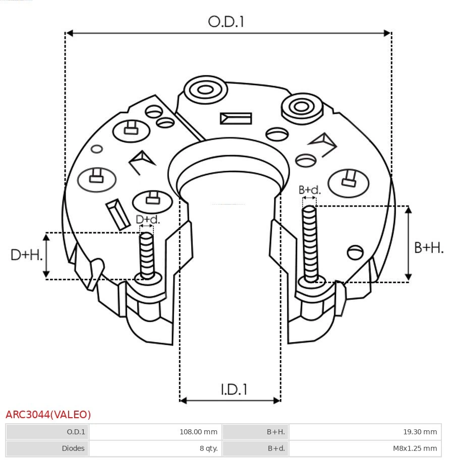 Puente rectificador del alternador As-pl ARC3044VALEO precio, desde 36,16 EUR