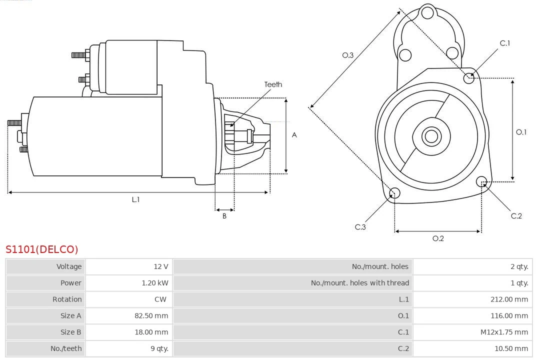 Motor de arranque S1101DELCO As-pl