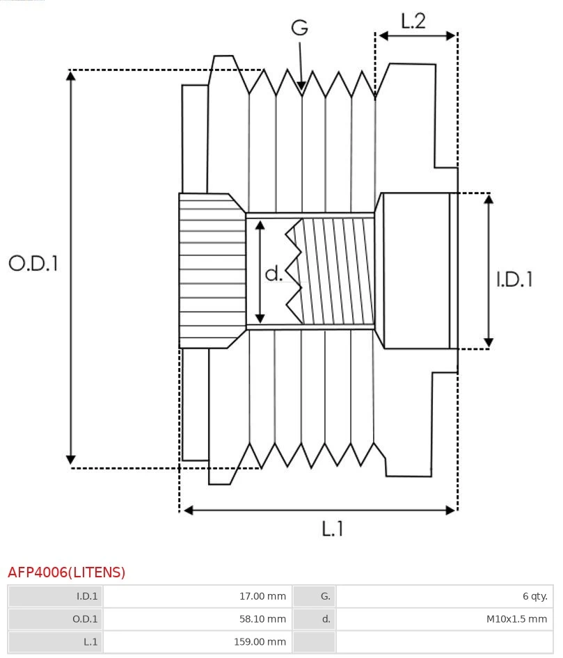 Comprar AFP4006LITENS As-pl Rueda libre del alternador