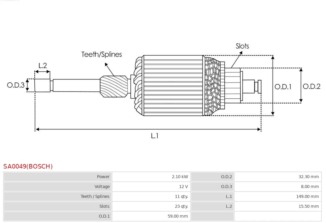 Comprar 1004011221 Bosch Inducido del motor de arranque