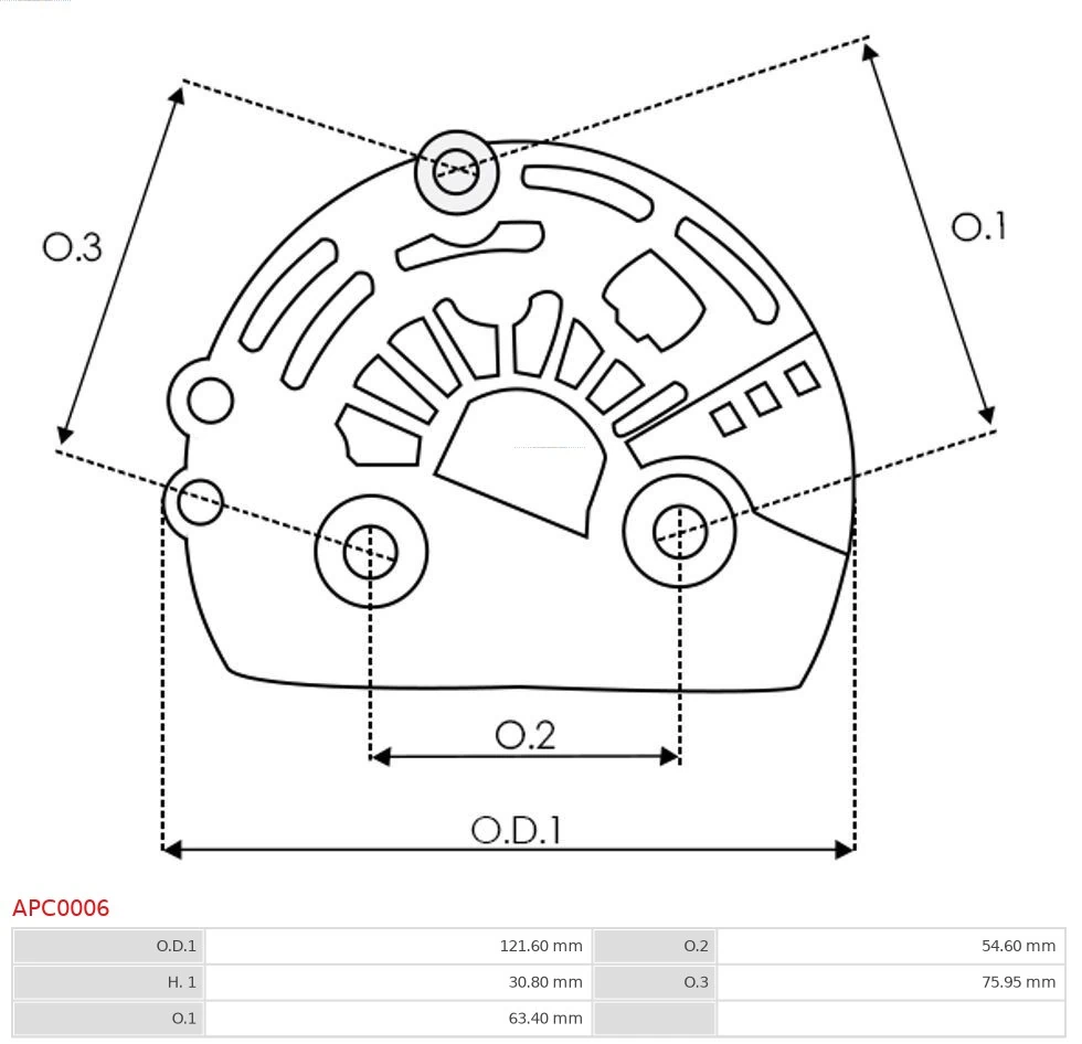 APC0006 As-pl Tapa trasera del alternador