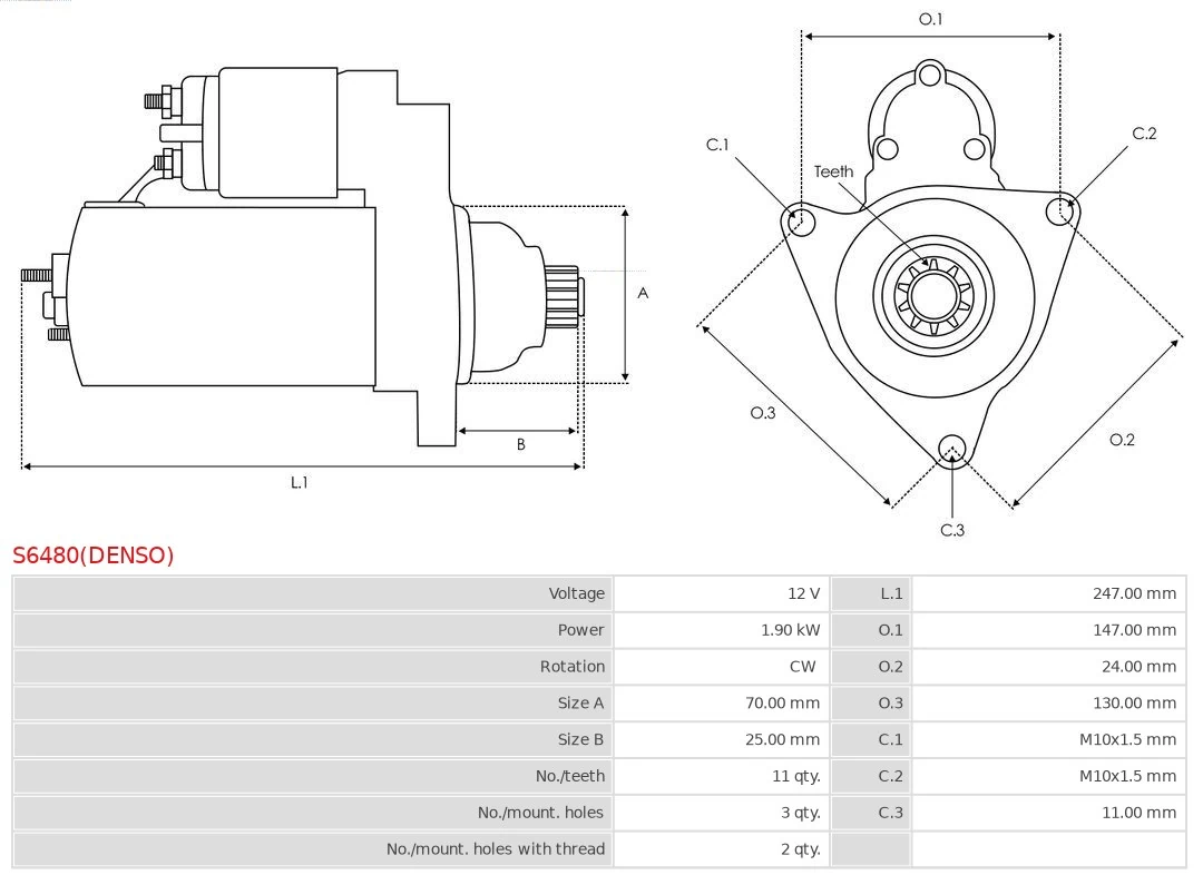Motor de arranque S6480DENSO As-pl
