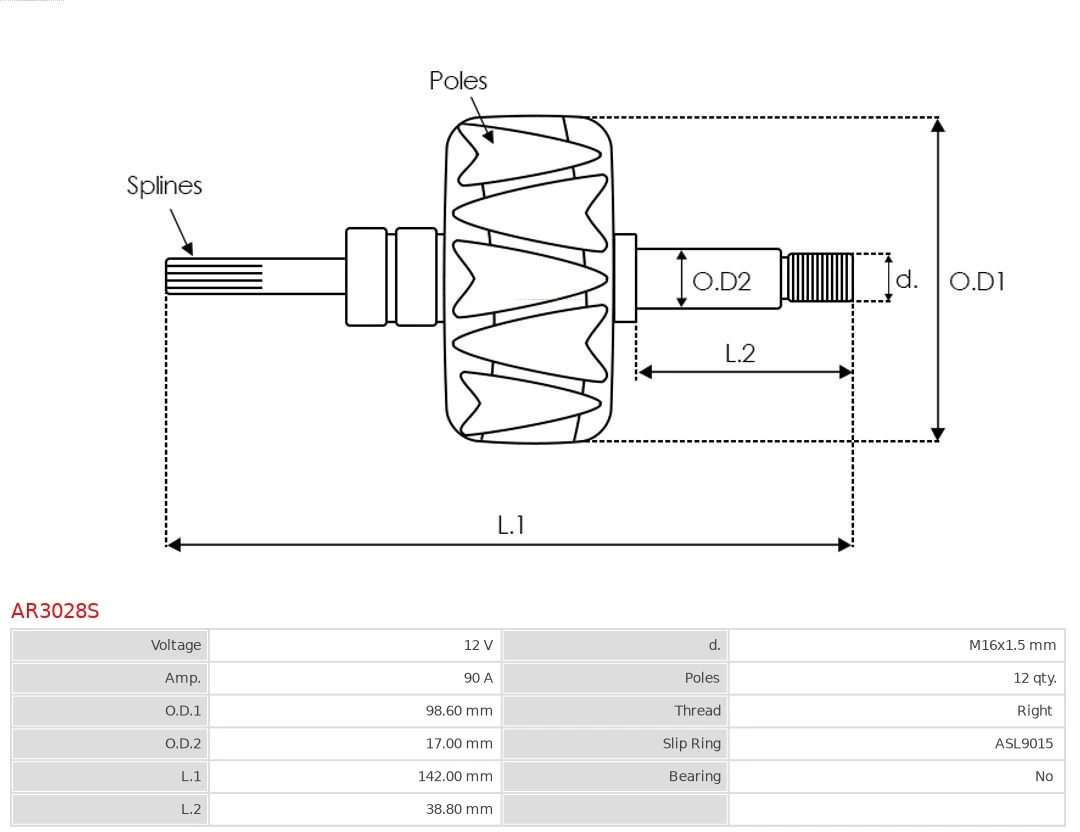 Rotor, alternador Hyundai Sonata 4 EU4