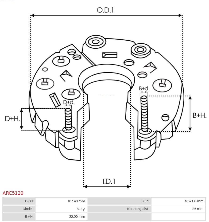 Puente rectificador del alternador As-pl ARC5120 precio, desde 35,48 EUR
