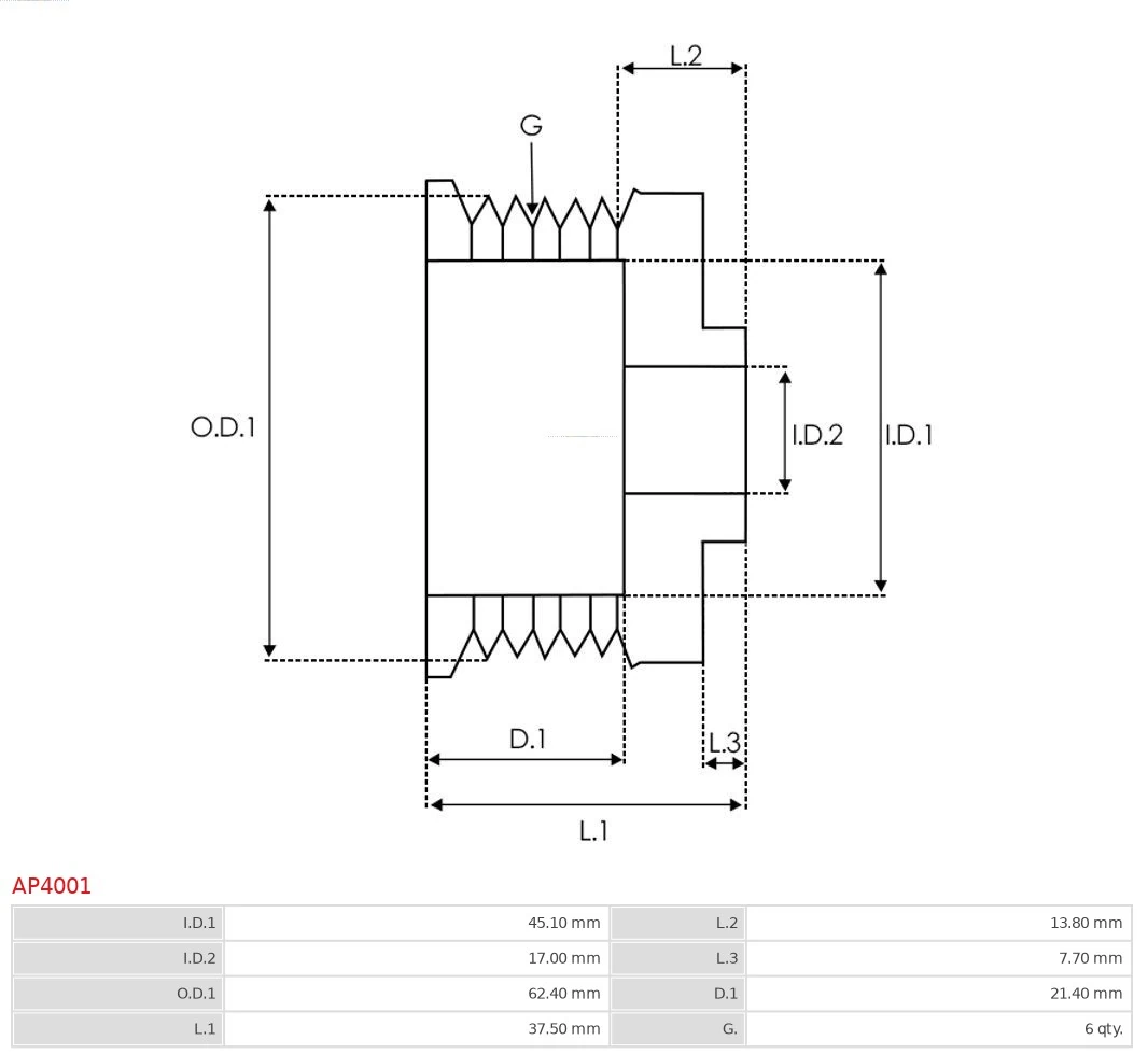 Comprar AP4001 As-pl Rueda libre del alternador