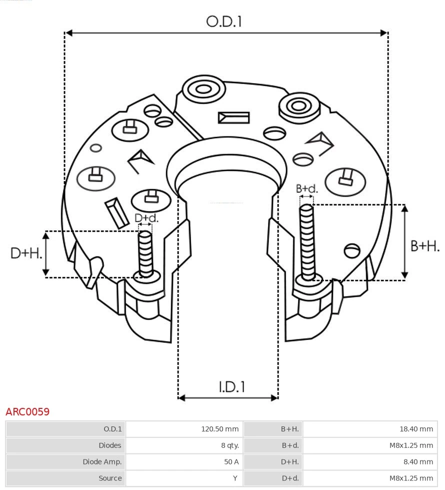 Puente rectificador del alternador As-pl ARC0059 precio, desde 29,61 EUR