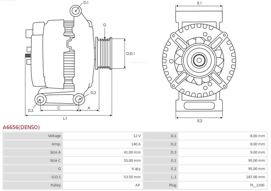 Generador As-pl A6656DENSO