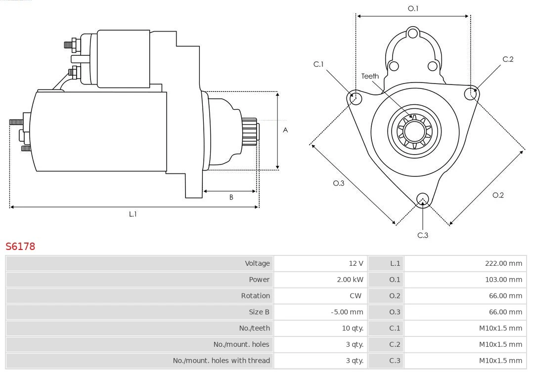 Motor de arranque S6178 As-pl