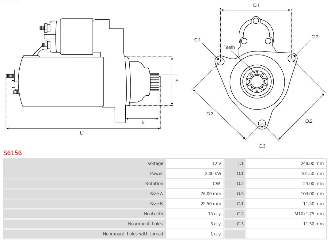 Motor de arranque S6156 As-pl
