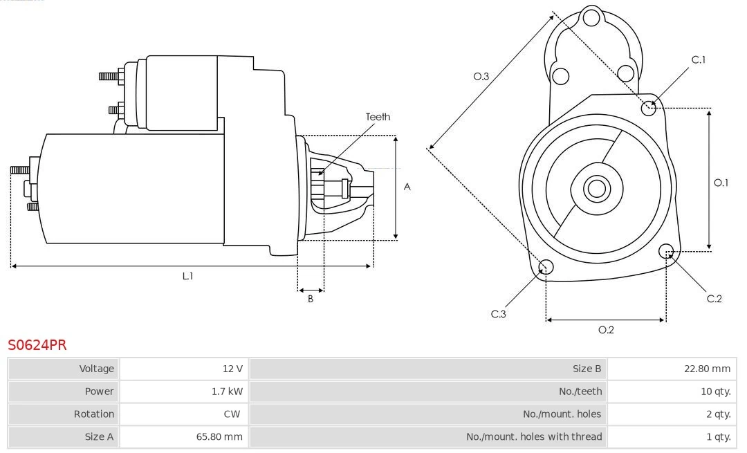 Motor de arranque S0624PR As-pl