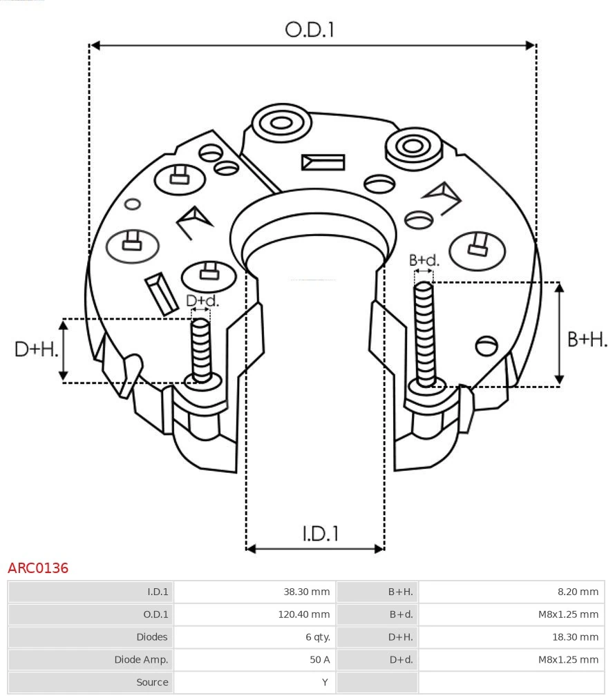 Puente rectificador del alternador As-pl ARC0136 precio, desde 35,74 EUR
