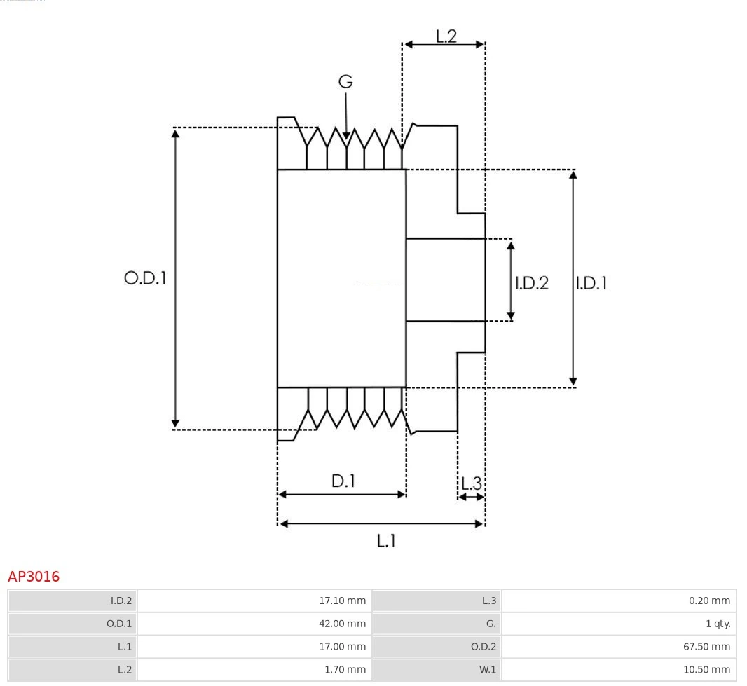Polea alternador AP3016 As-pl