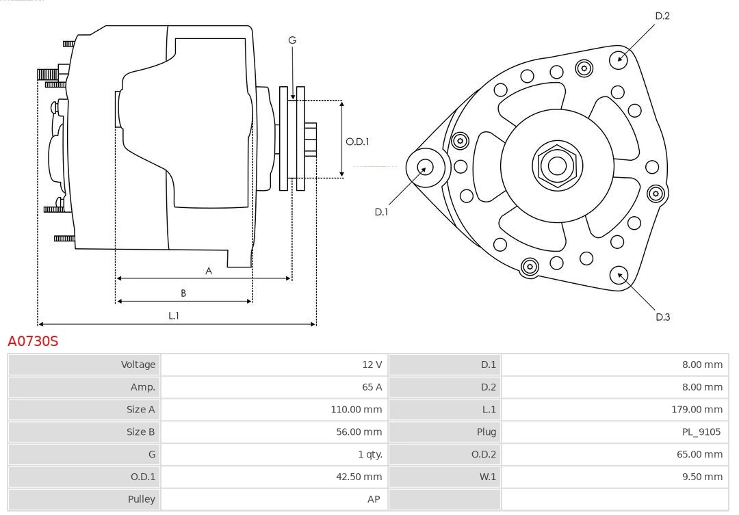 Generador As-pl A0730S