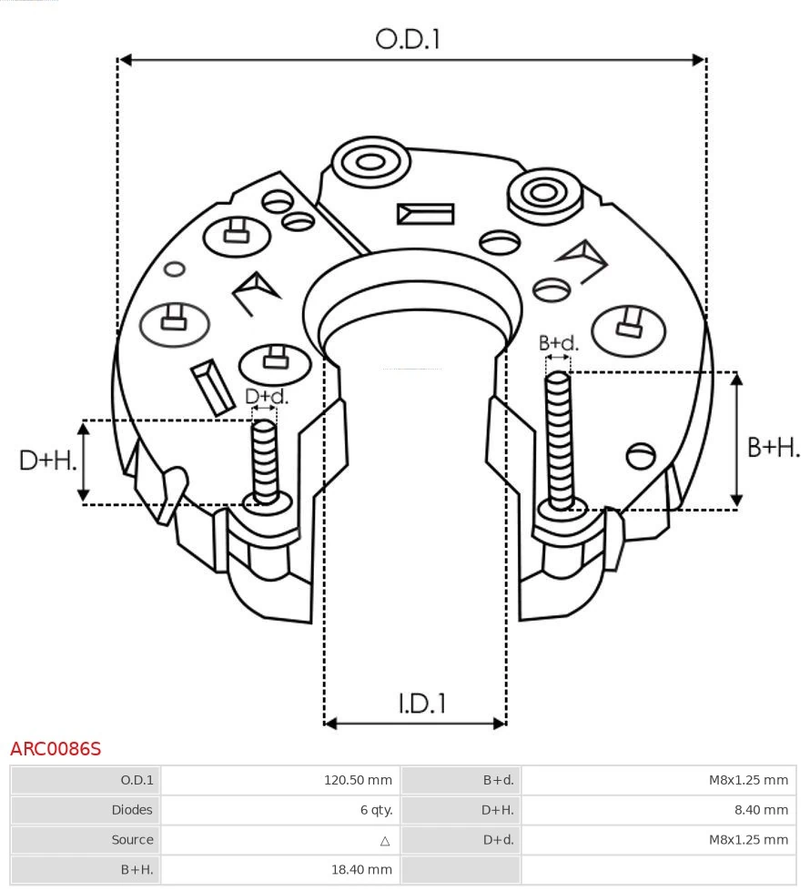 Puente rectificador del alternador As-pl ARC0086S precio, desde 29,95 EUR