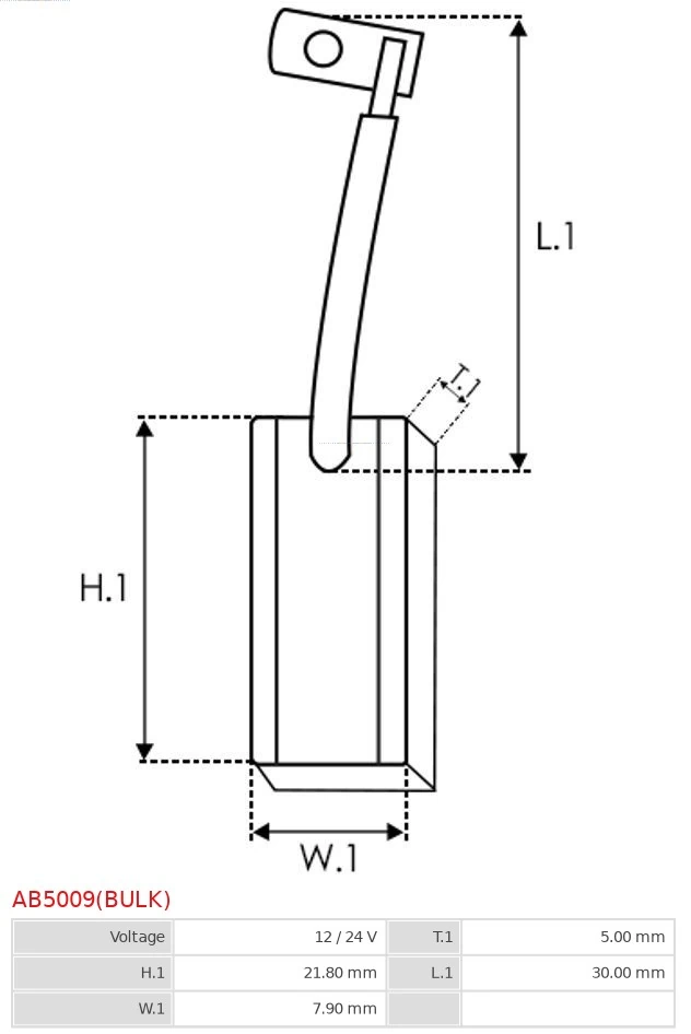 AB5009BULK As-pl Escobilla de carbón, alternador