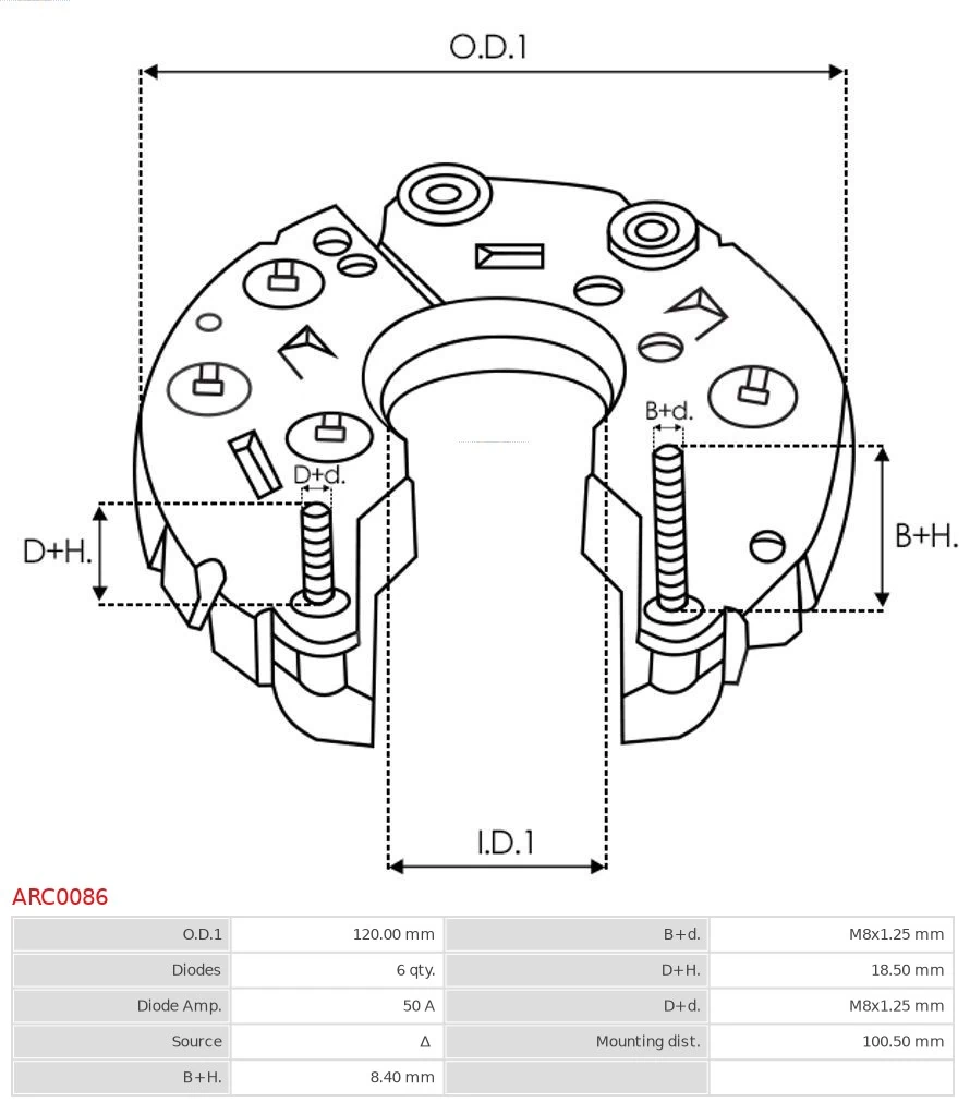 Puente rectificador del alternador As-pl ARC0086 precio, desde 29,95 EUR