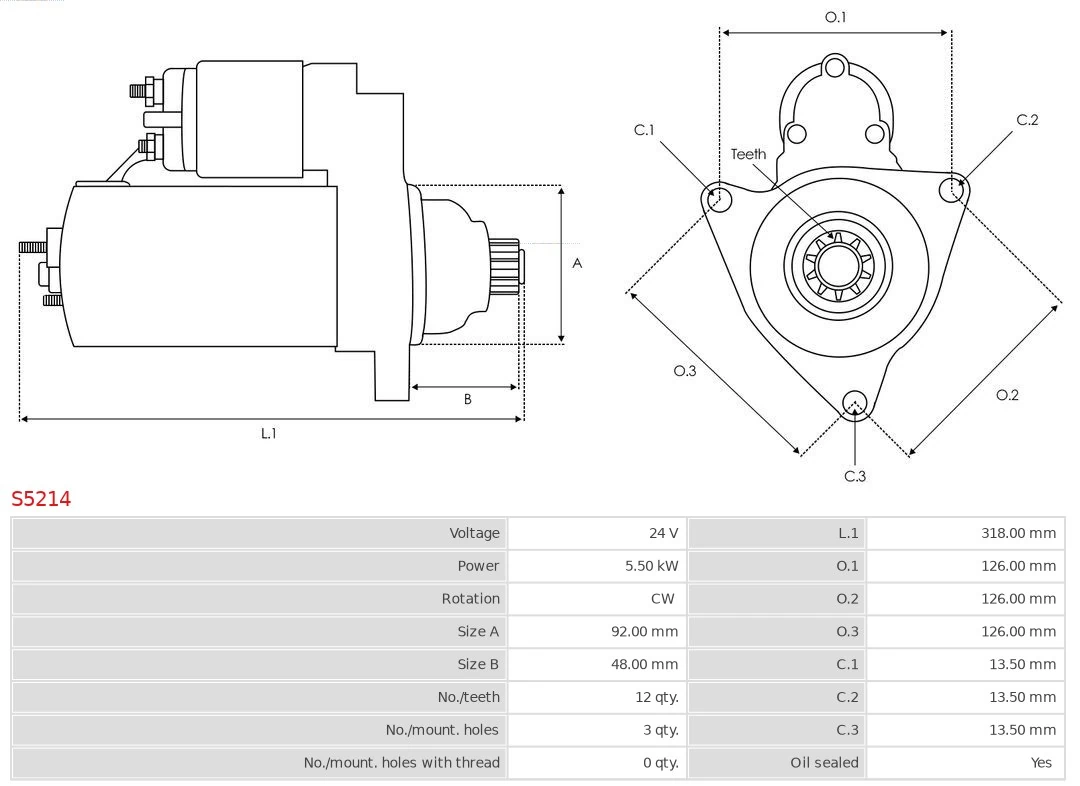 Motor de arranque S5214 As-pl