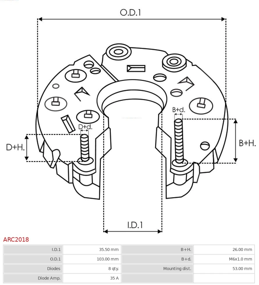 Alternador Diodo Puente Rectificador Nissan Vanette C23