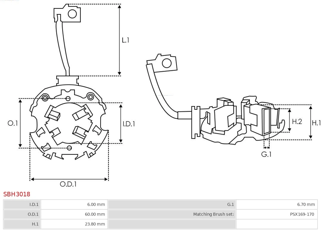 Soporte, escobillas de carbón As-pl SBH3018 precio, desde 19,39 EUR