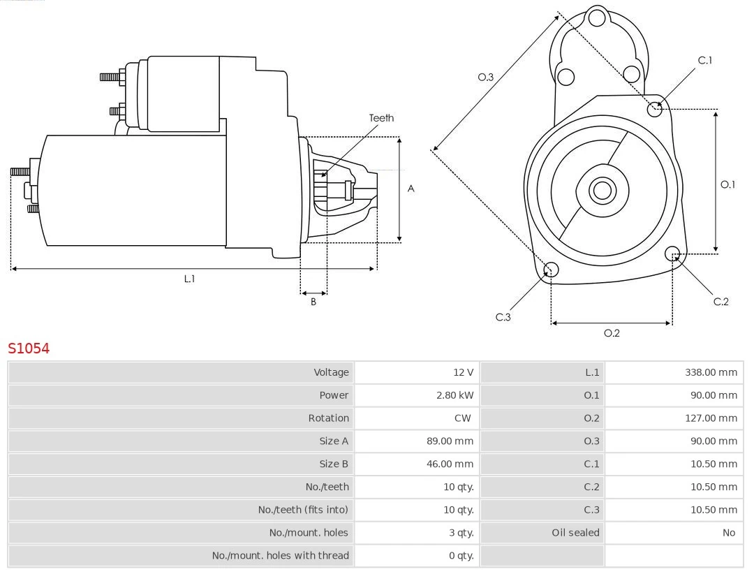 Motor de arranque RE507236 John Deere