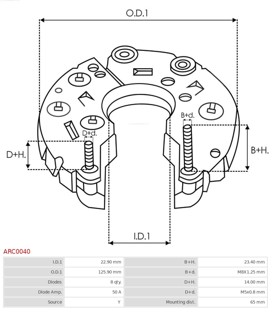 Puente de diodos, alternador para Audi A4 B8 8K2