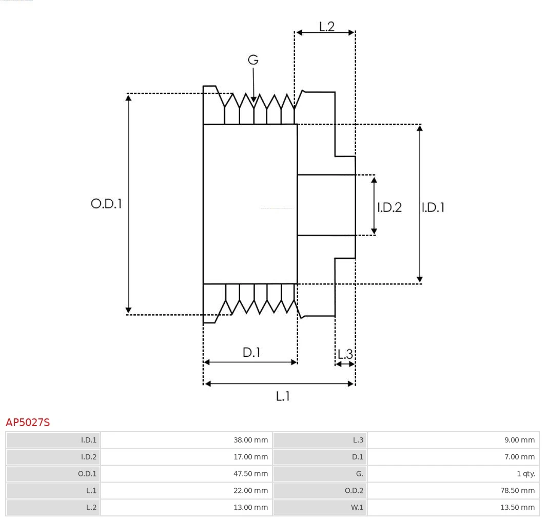 Polea alternador AP5027S As-pl