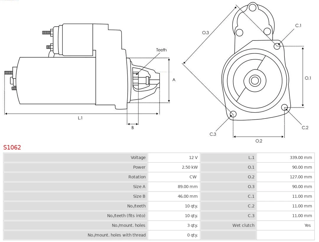 Motor de arranque S1062 As-pl