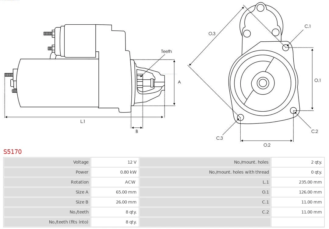 Motor de arranque S5170 As-pl
