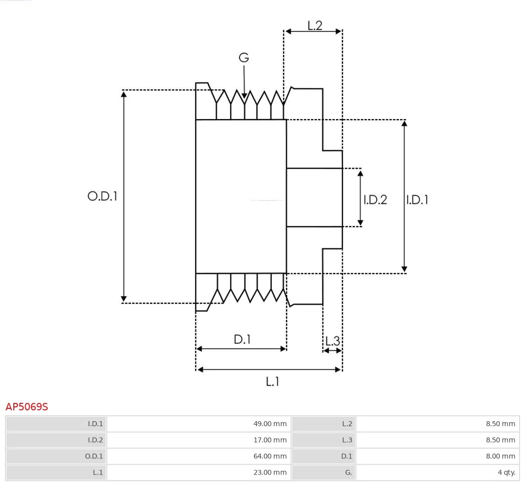  Polea alternador Mitsubishi Lancer 4