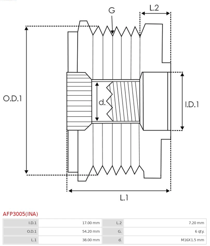 Comprar AFP3005INA As-pl Rueda libre del alternador